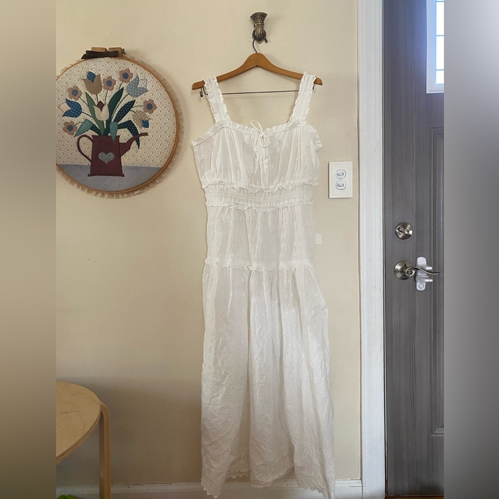 Gap x DOEN White Eyelet Maxi Dress XL